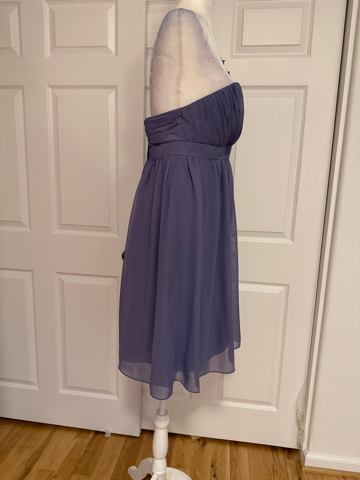 NWT Alfred Angelo One-Strap A-Line Mini dress in Victorian Lilac Sz 10