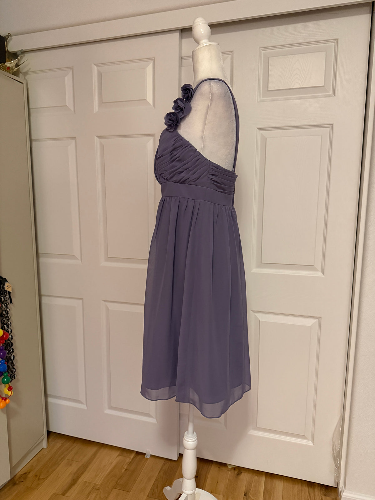 NWT Alfred Angelo One-Strap A-Line Mini dress in Victorian Lilac Sz 10