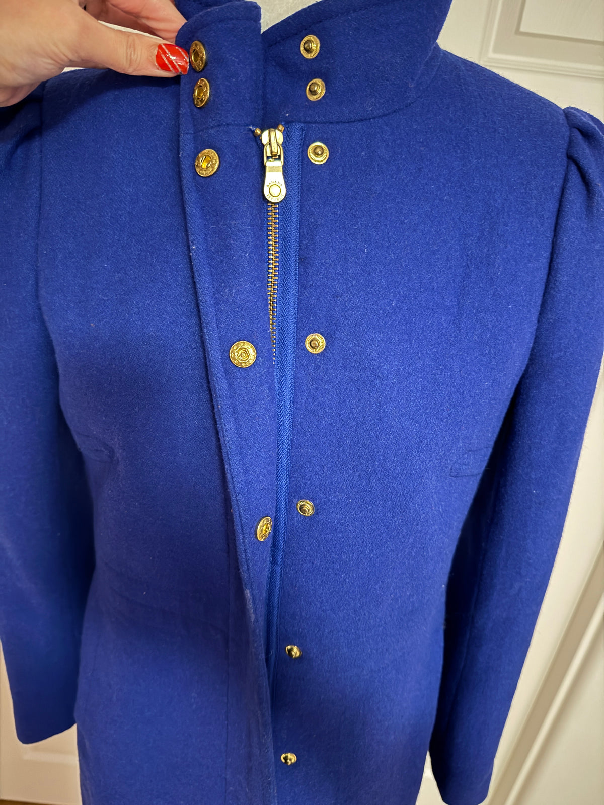 Cobalt Blue Wool Duffle Coat by Banana Republic