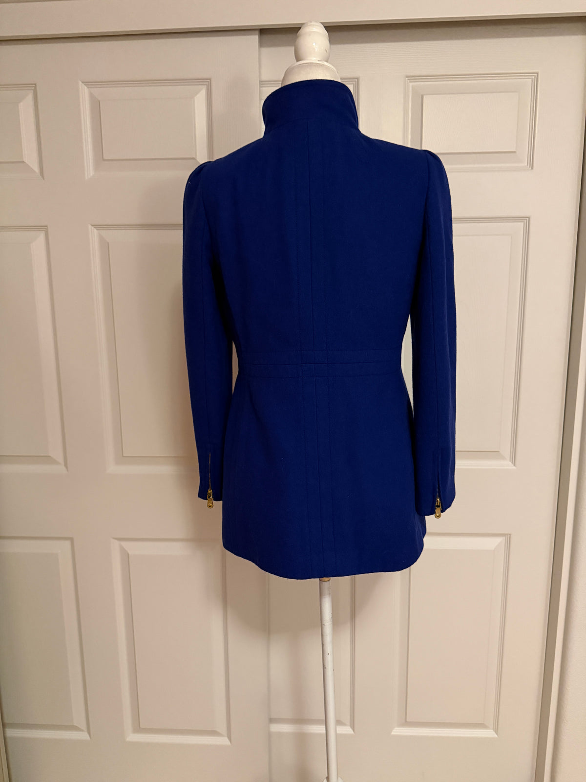 Cobalt Blue Wool Duffle Coat by Banana Republic