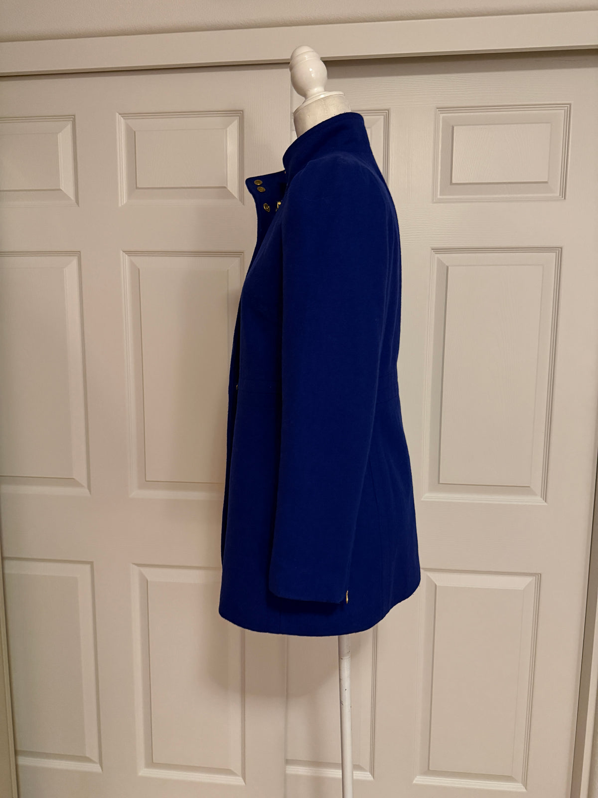 Cobalt Blue Wool Duffle Coat by Banana Republic
