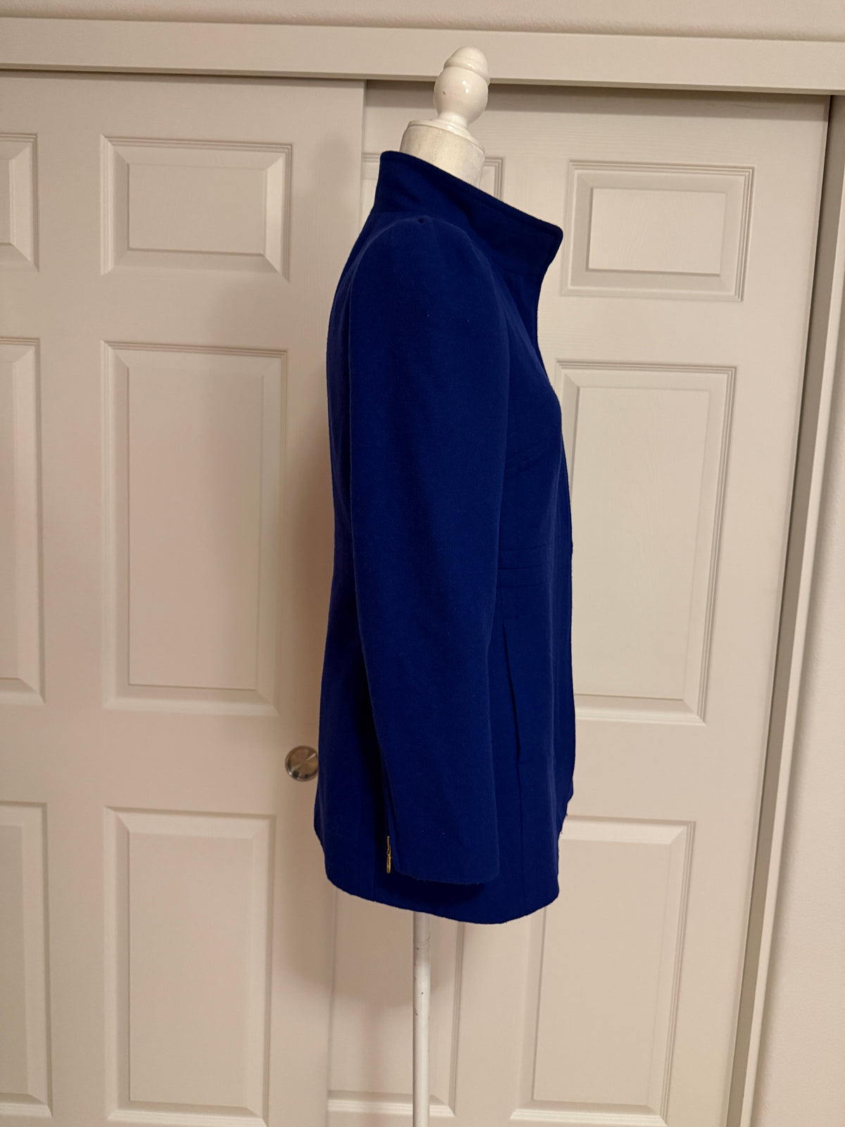 Cobalt Blue Wool Duffle Coat by Banana Republic