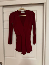 Veronica M Eggplant Kimono Sleeve Stretch Romper Size XS