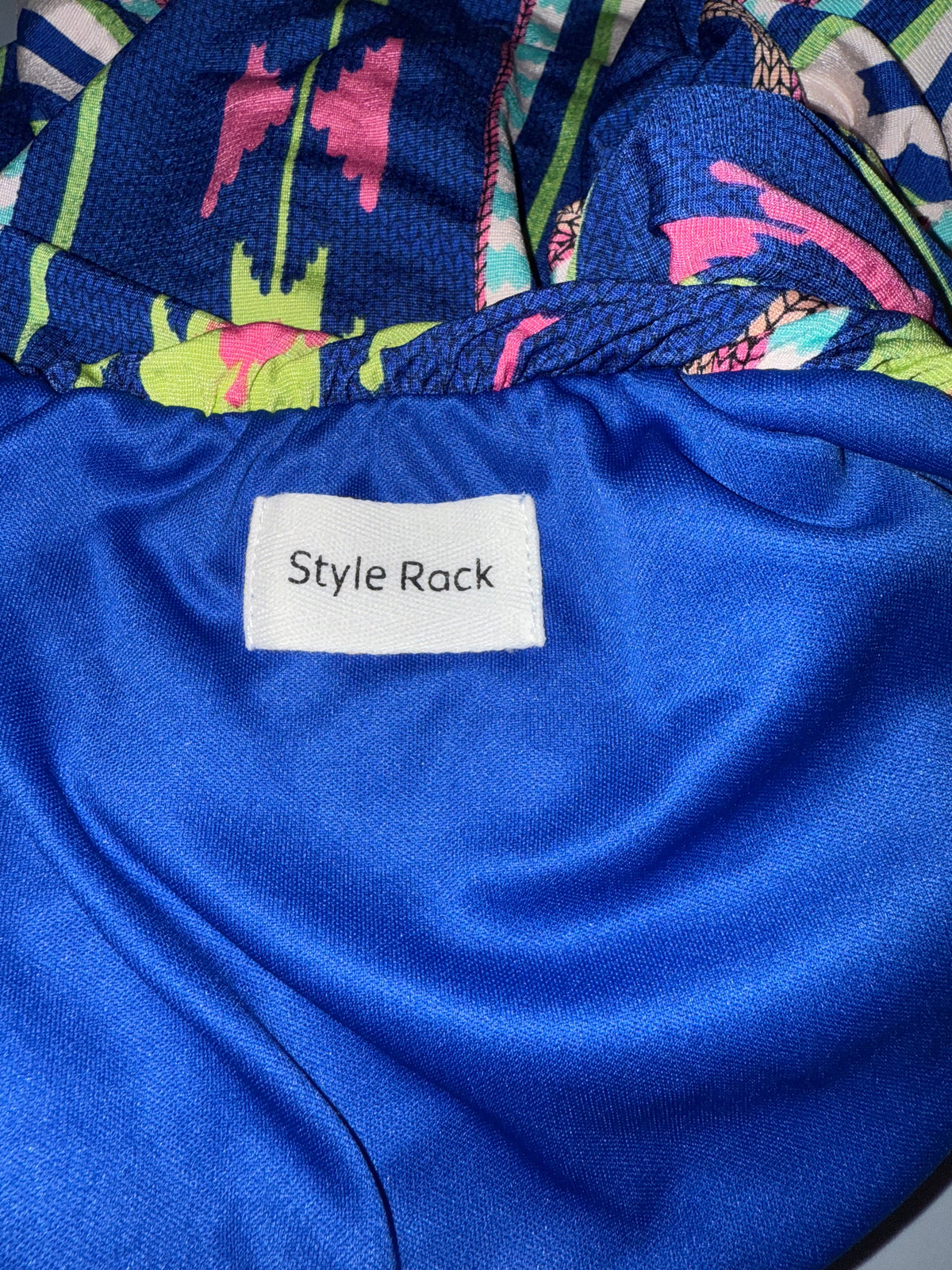 Style Rack Strapless Blue Aztec print maxi dress