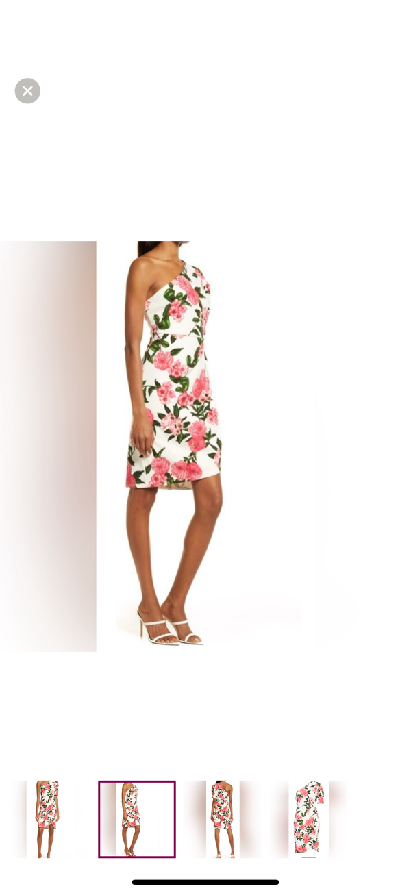 CHELSEA28 - Floral Print One-Shoulder Dress Size XXS