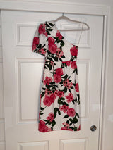 CHELSEA28 - Floral Print One-Shoulder Dress Size XXS