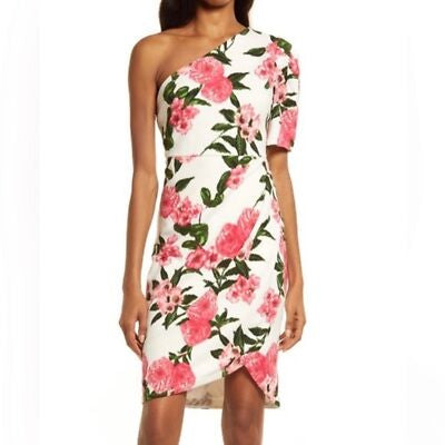 CHELSEA28 - Floral Print One-Shoulder Dress Size XXS