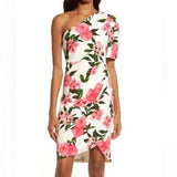 CHELSEA28 - Floral Print One-Shoulder Dress Size XXS
