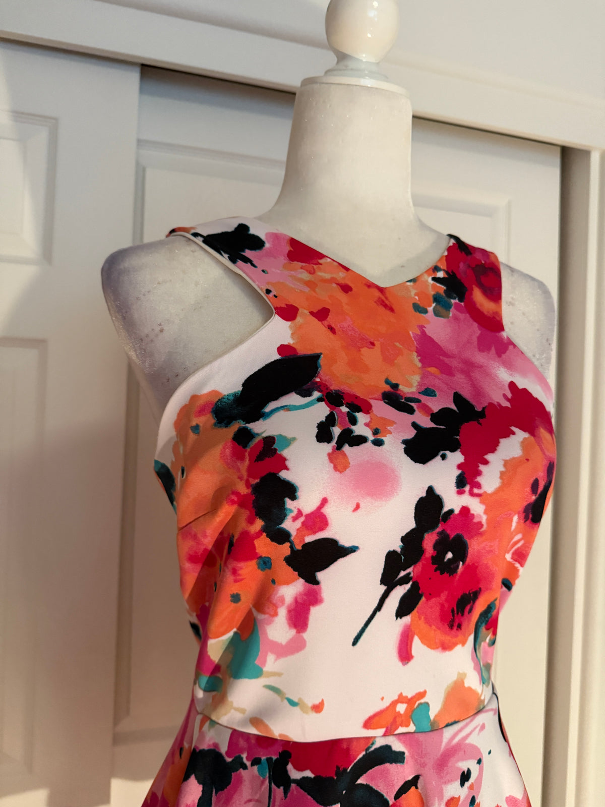 Saks 5th Ave. RED Floral Cut-In Halter A-line Mini Dress