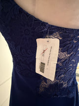 NWT Leyva's Royal Blue Lace Bodycon Crossback Spaghetti Strap Mini Dress