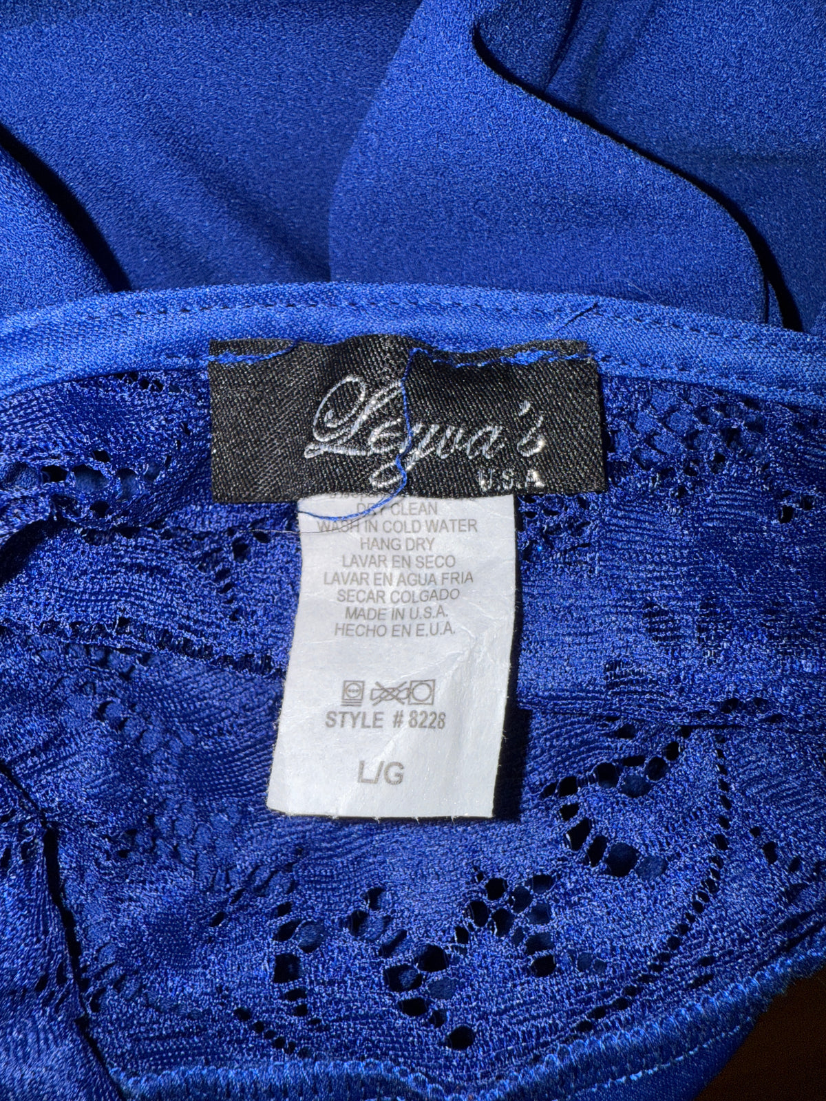 NWT Leyva's Royal Blue Lace Bodycon Crossback Spaghetti Strap Mini Dress