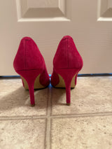 White House Black Market Fuchsia Lana Cardinal Suede Pointy Pumps
