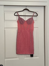 NWT SHEIN SXY Mesh Insert Bustier Cami Bodycon Dress in Pink