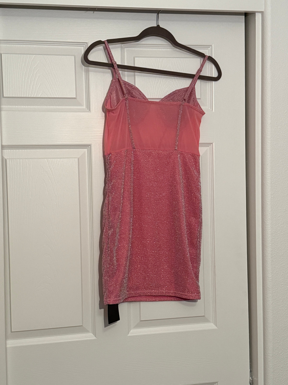NWT SHEIN SXY Mesh Insert Bustier Cami Bodycon Dress in Pink