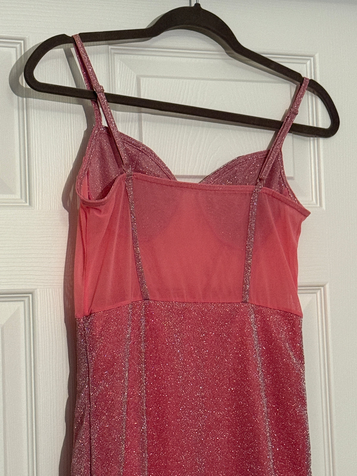 NWT SHEIN SXY Mesh Insert Bustier Cami Bodycon Dress in Pink