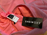 NWT SHEIN SXY Mesh Insert Bustier Cami Bodycon Dress in Pink