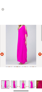 VICI 'Walk On The Bright Side' Hot Pink One Shoulder Loose Fit Maxi Dress