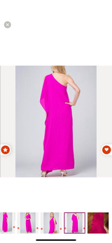VICI 'Walk On The Bright Side' Hot Pink One Shoulder Loose Fit Maxi Dress