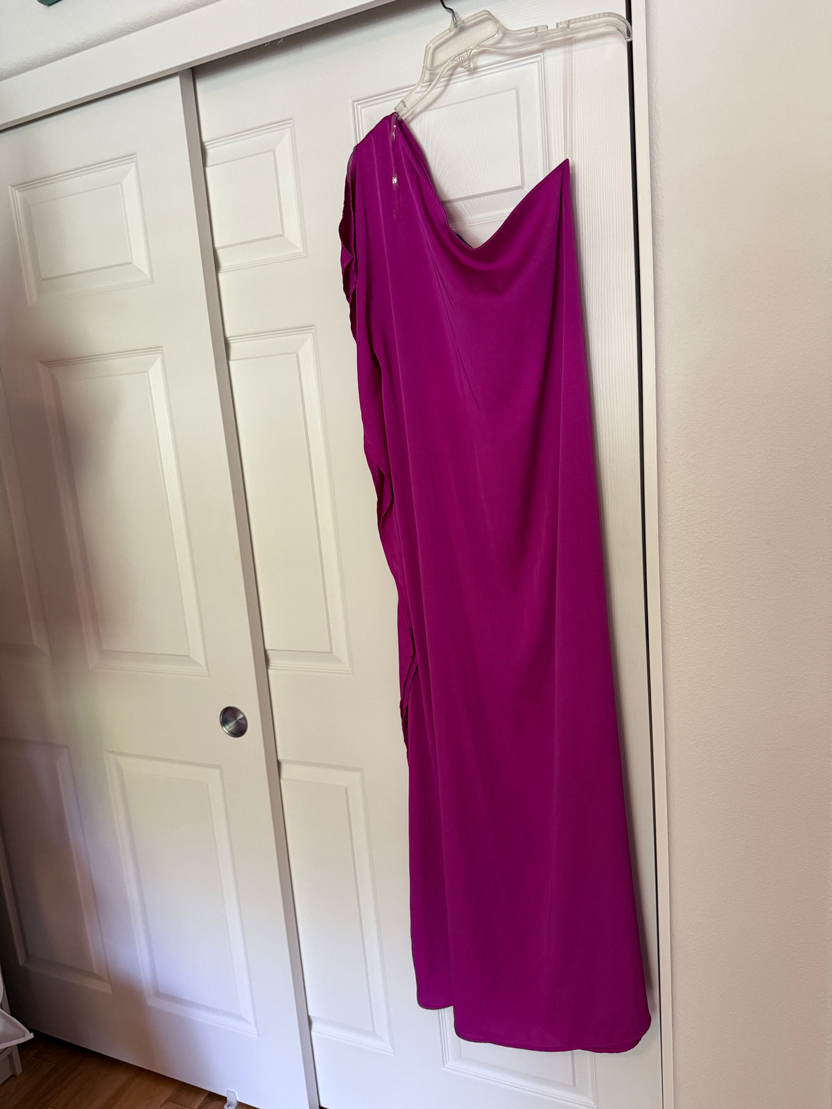 VICI 'Walk On The Bright Side' Hot Pink One Shoulder Loose Fit Maxi Dress