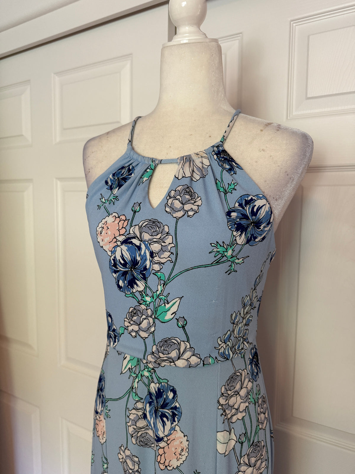 Candie's Blue/White Floral Maxi Dress Sz M
