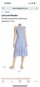 Lost + Wander Pick Me Blue Floral Print Midi Dress size S