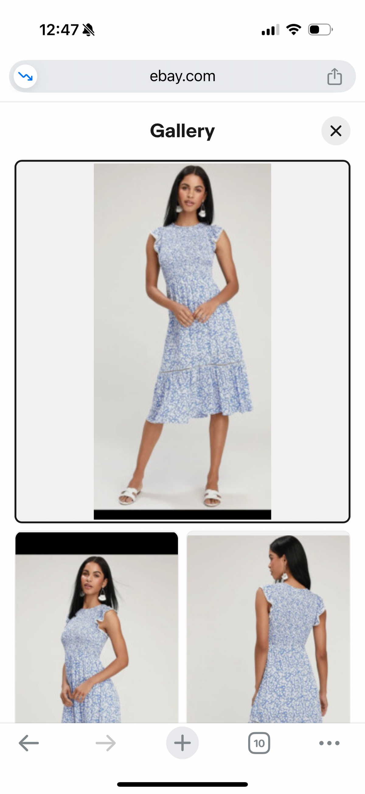 Lost + Wander Pick Me Blue Floral Print Midi Dress size S