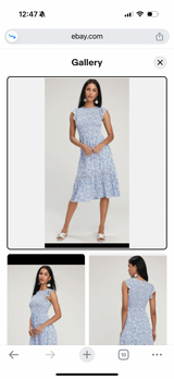 Lost + Wander Pick Me Blue Floral Print Midi Dress size S