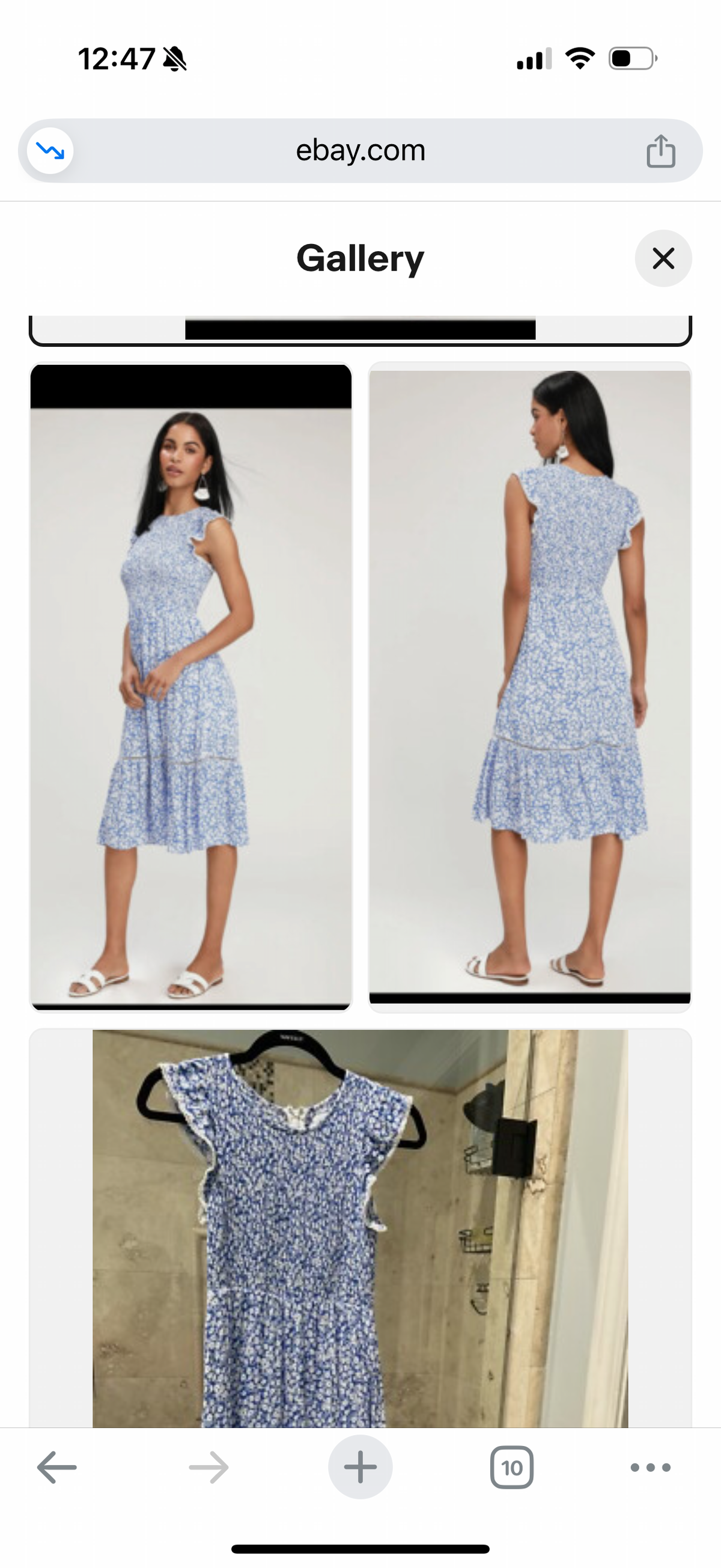 Lost + Wander Pick Me Blue Floral Print Midi Dress size S