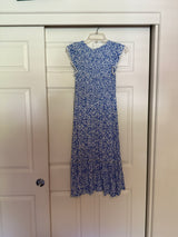 Lost + Wander Pick Me Blue Floral Print Midi Dress size S