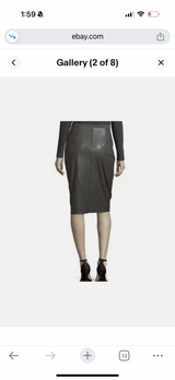 BCBG MAXAZRIA Bess Faux Leather Back Zip Pencil Skirt Size XXS