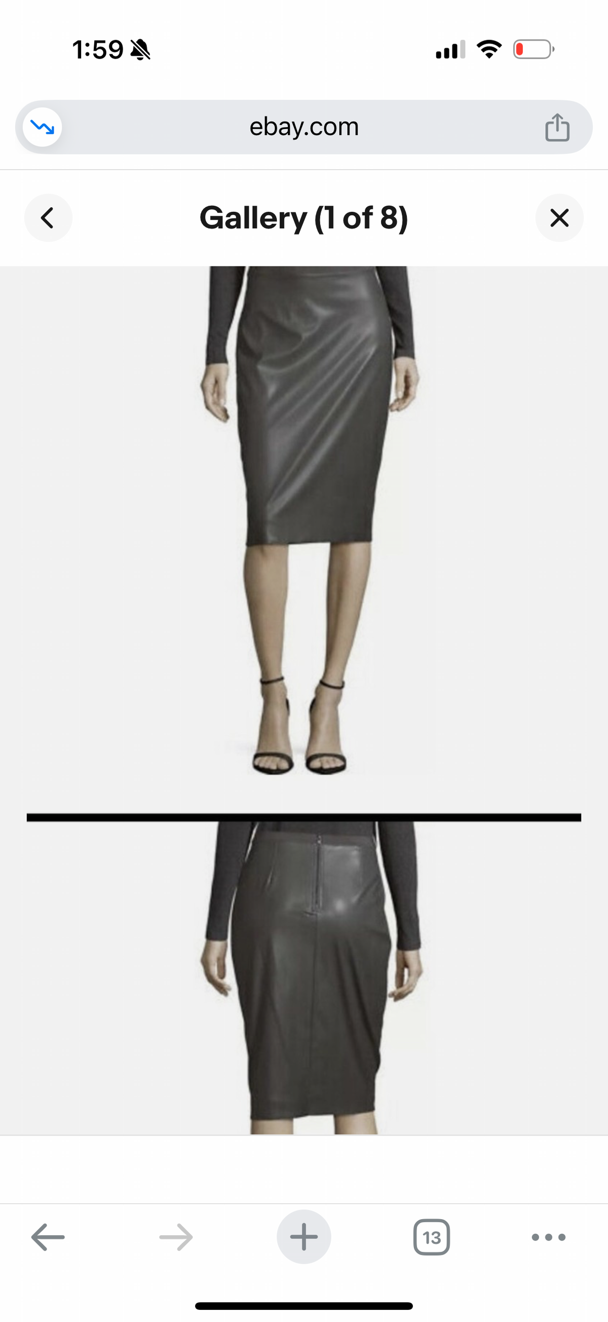 BCBG MAXAZRIA Bess Faux Leather Back Zip Pencil Skirt Size XXS