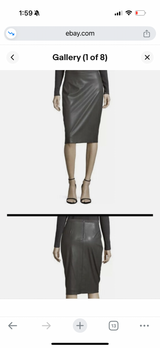 BCBG MAXAZRIA Bess Faux Leather Back Zip Pencil Skirt Size XXS