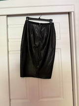 BCBG MAXAZRIA Bess Faux Leather Back Zip Pencil Skirt Size XXS
