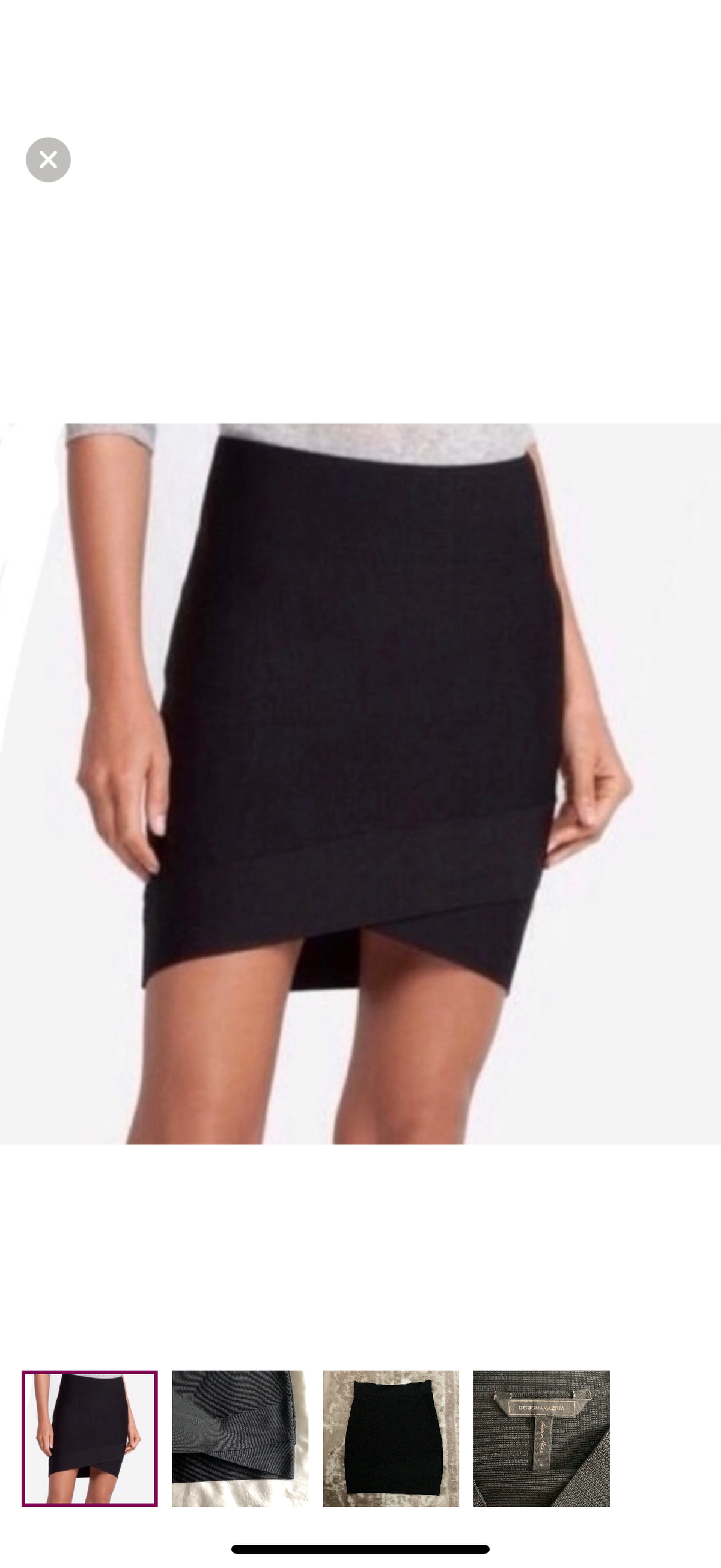 BCBGMaxazria 'Sylvie' Black Bodycon Bandage Power Mini Skirt Size XS