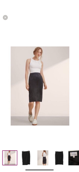 Wilfred Free by Aritzia Faux Suede Midi Pencil Skirt with Slits in Black Size 2