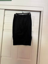 Wilfred Free by Aritzia Faux Suede Midi Pencil Skirt with Slits in Black Size 2