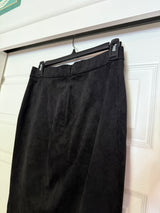 Wilfred Free by Aritzia Faux Suede Midi Pencil Skirt with Slits in Black Size 2