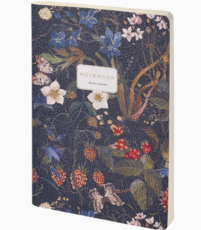 Vegan Leather Notebook-Forest Flowers