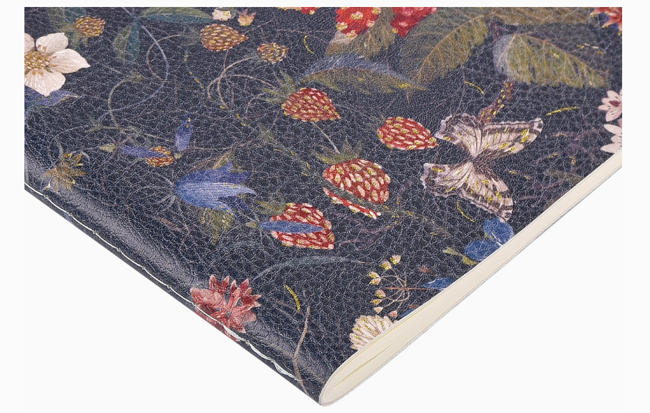 Vegan Leather Notebook-Forest Flowers