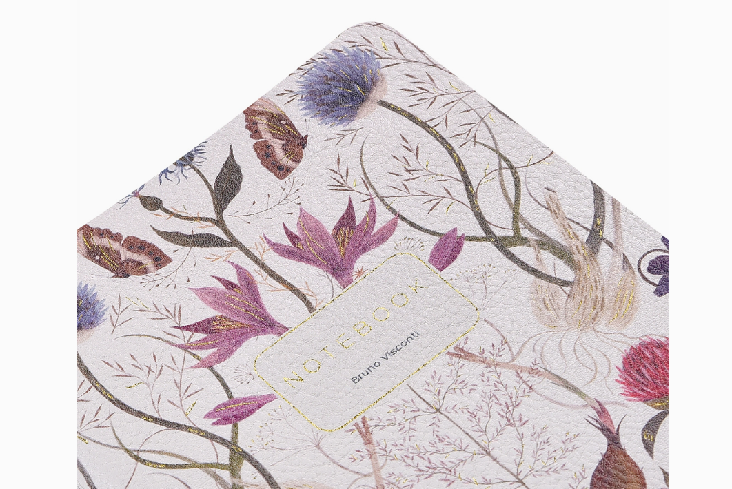 Vegan Leather Notebook-Symmetrical Flora