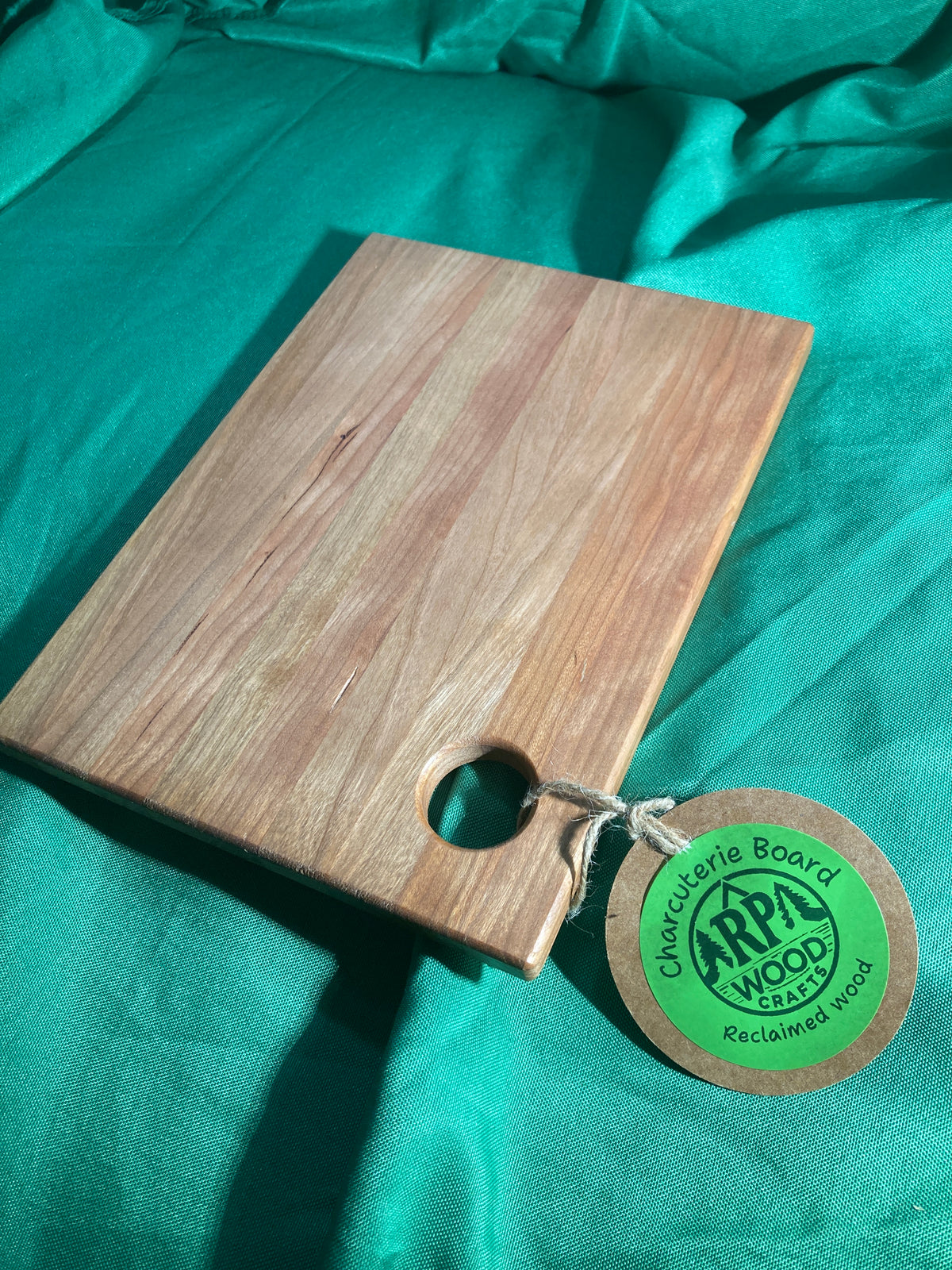 6”x 8” Small charcuterie board with hanging hole. Personal charcuterie. Cheese board. Reclaimed wood handcrafted. Cherry wood.