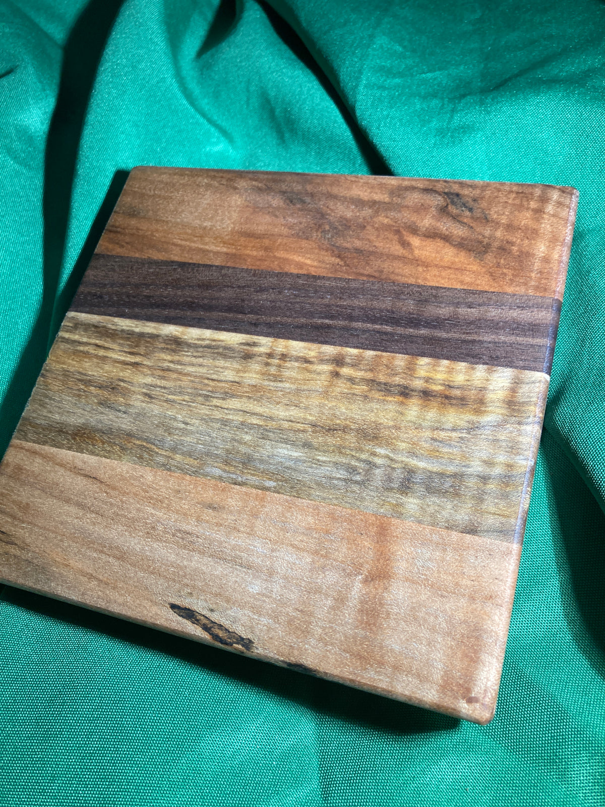 Small wood cutting board. Handcrafted charcuterie board. Cheese board. Small kitchen, r.v., camping, dorm room. Reclaimed wood. Crafted with black walnut and maple wood.