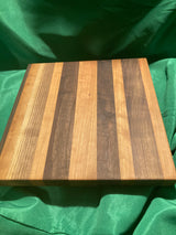 Large cutting board 12”x12”. Kitchen prep. Chopping board. Charcuterie. Reclaimed wood. One of a kind. Handmade gift. Walnut wood cherry wood.