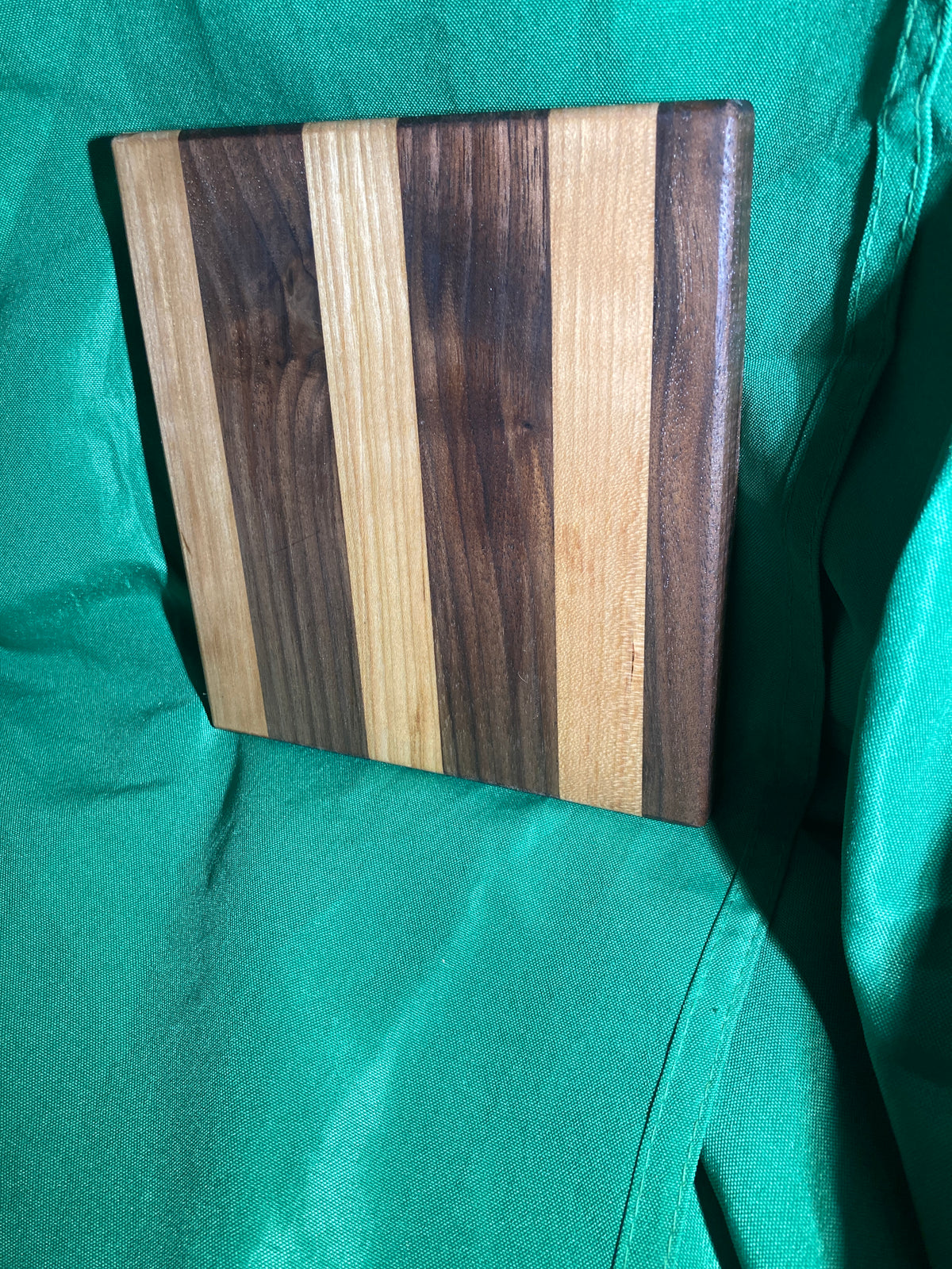 Small wood cutting board. Handcrafted charcuterie board. Cheese board. Small kitchen, r.v., camping, dorm room. Reclaimed wood. Crafted with black walnut and cherry wood.