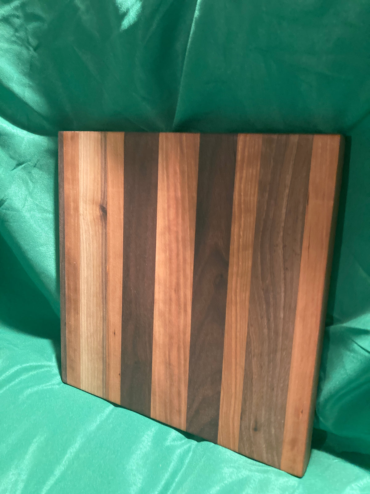 Large cutting board 12”x12”. Kitchen prep. Chopping board. Charcuterie. Reclaimed wood. One of a kind. Handmade gift. Walnut wood cherry wood.