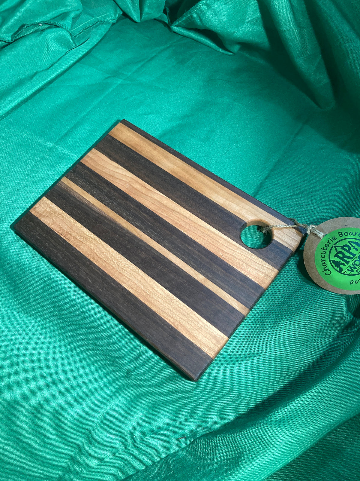 6”x 8” Small charcuterie board with hanging hole. Personal charcuterie. Cheese board. Reclaimed wood handcrafted. Walnut wood. Cherry wood.