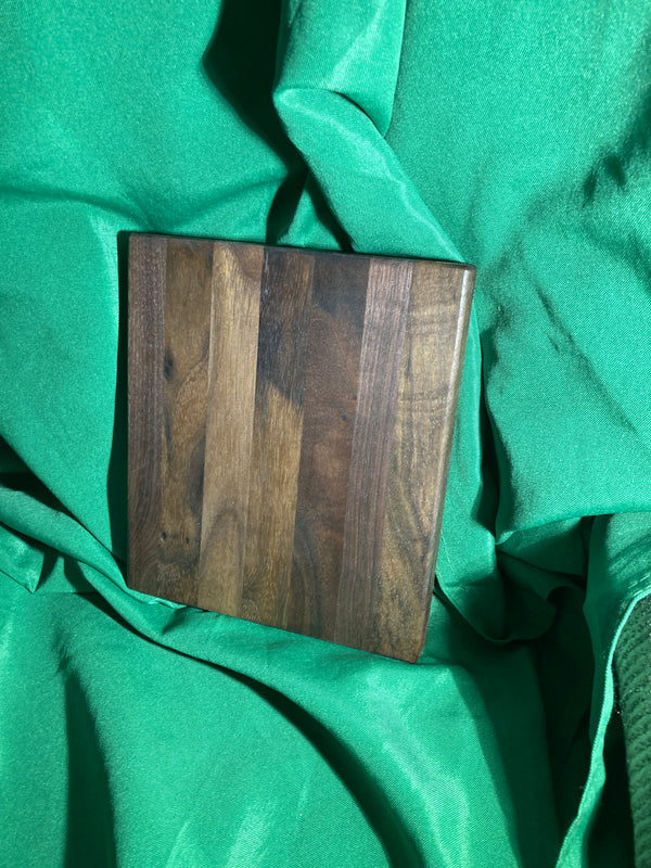 Small wood cutting board. Handcrafted charcuterie board. Cheese board. Small kitchen, r.v., camping, dorm room. Reclaimed wood. Crafted with black walnut wood.