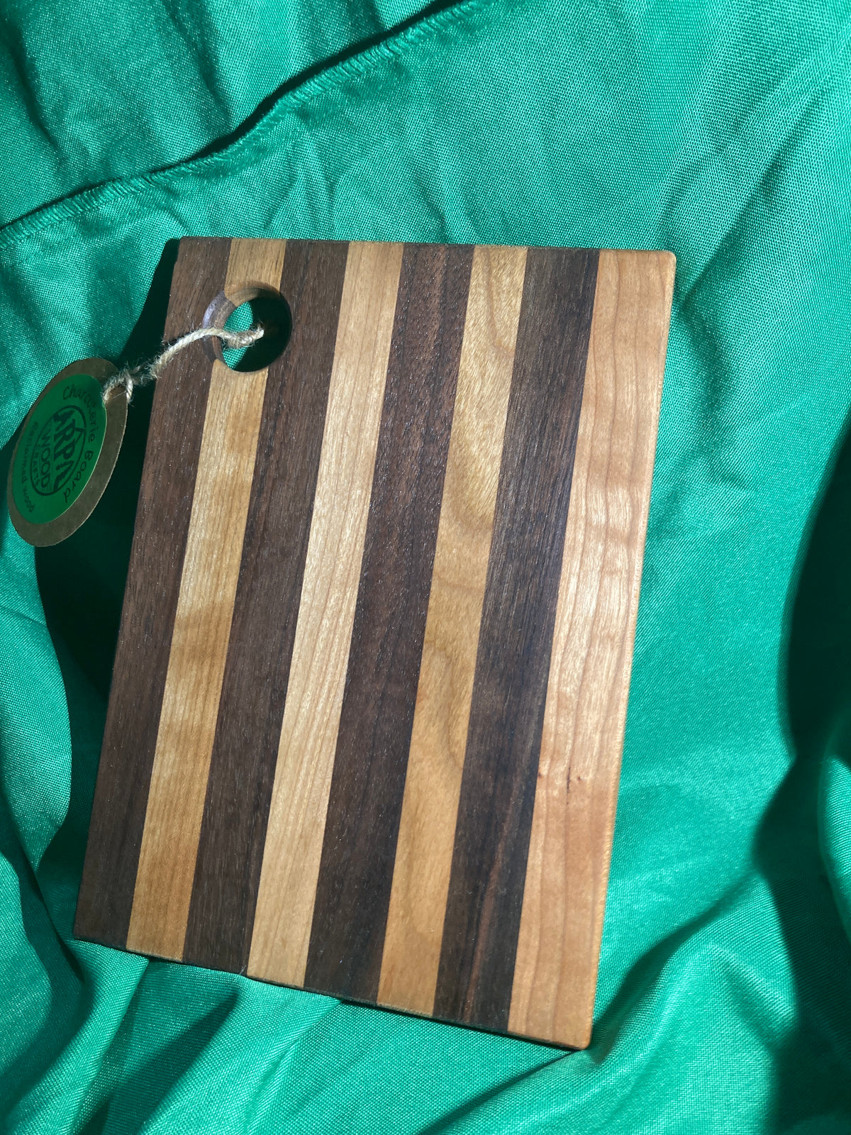 6”x 8” Small charcuterie board with hanging hole. Personal charcuterie. Cheese board. Reclaimed wood handcrafted. Cherry wood. Walnut wood.