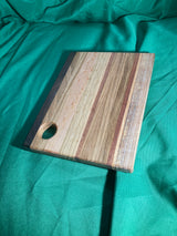 6”x 8” Small charcuterie board with hanging hole. Personal charcuterie. Cheese board. Reclaimed wood handcrafted. Walnut, oak, maple, sapele.
