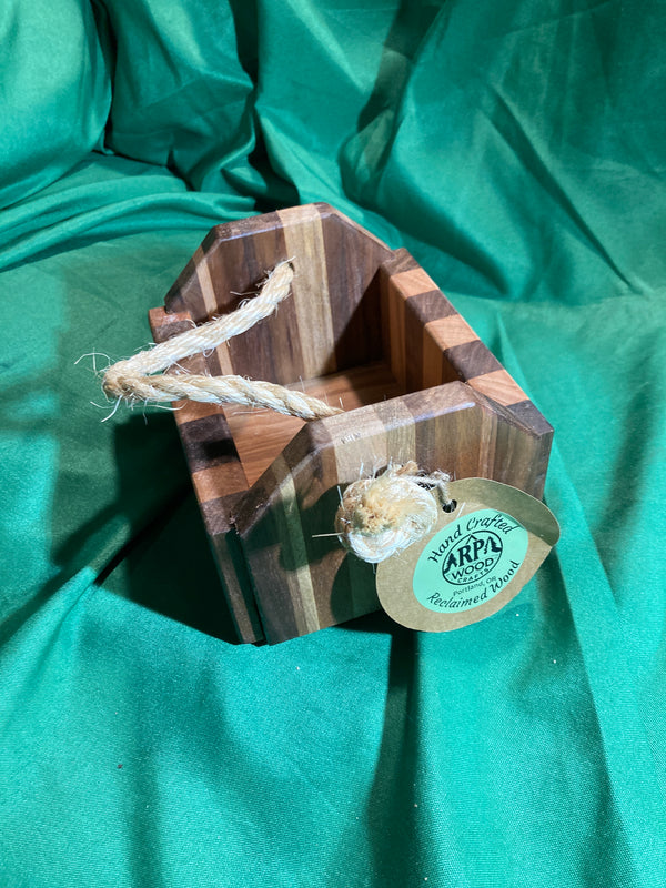 Wood box with rope handle. Home decor. Bathroom decor. Small storage. Reclaimed wood. Handmade gift. High quality.  Cherry wood. Walnut wood.